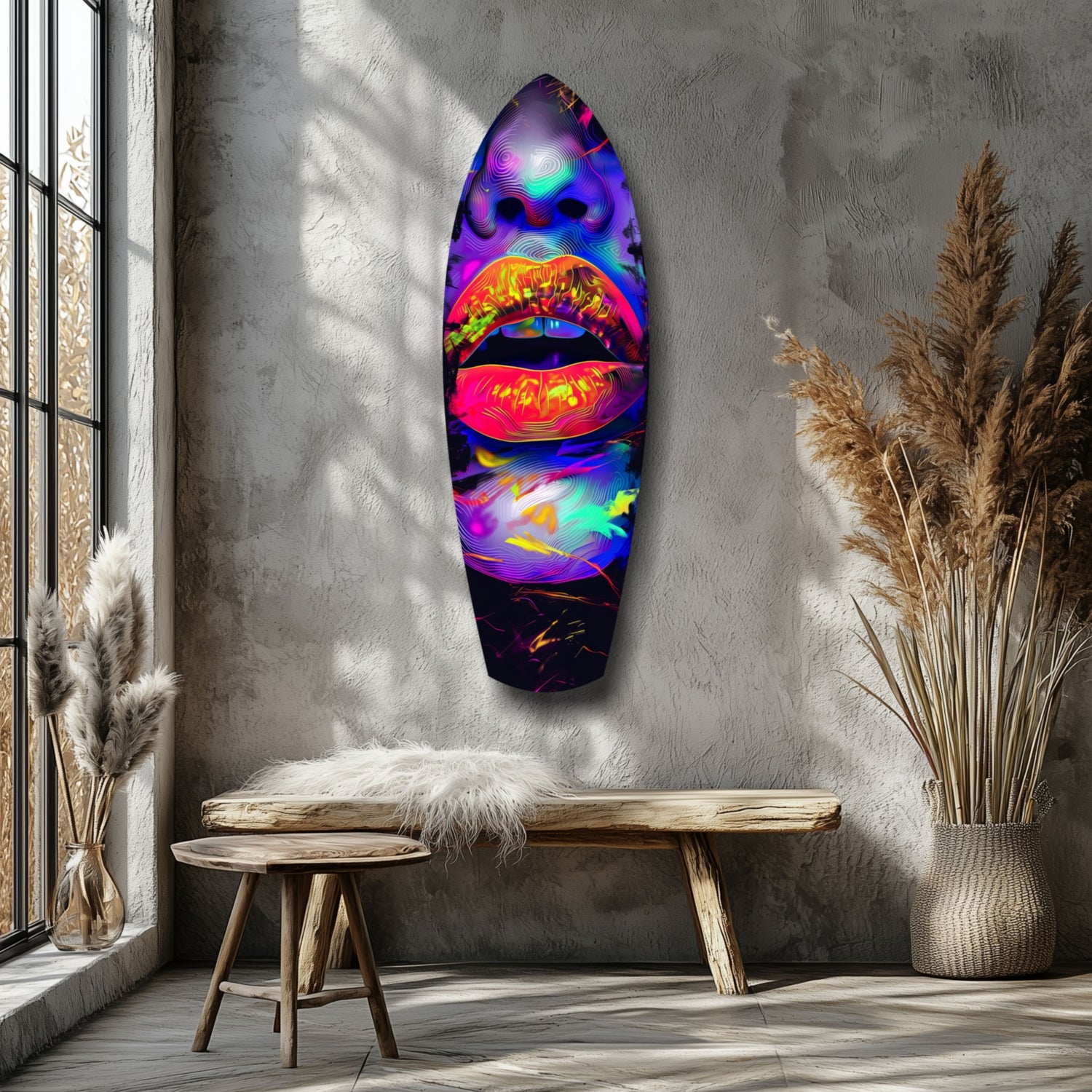 Colorful Lips V18 Glass Wall Art.