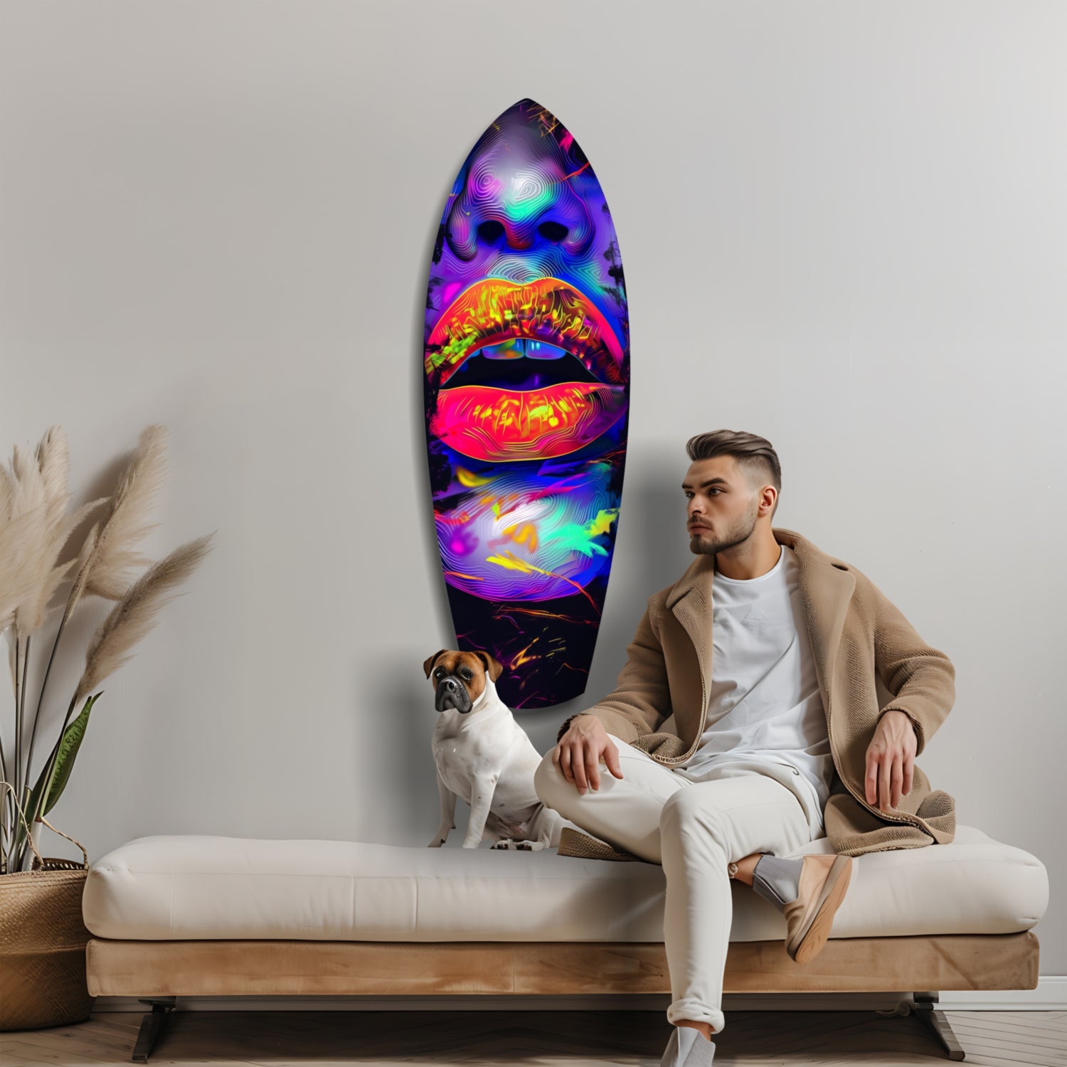 Colorful Lips V18 Glass Wall Art.