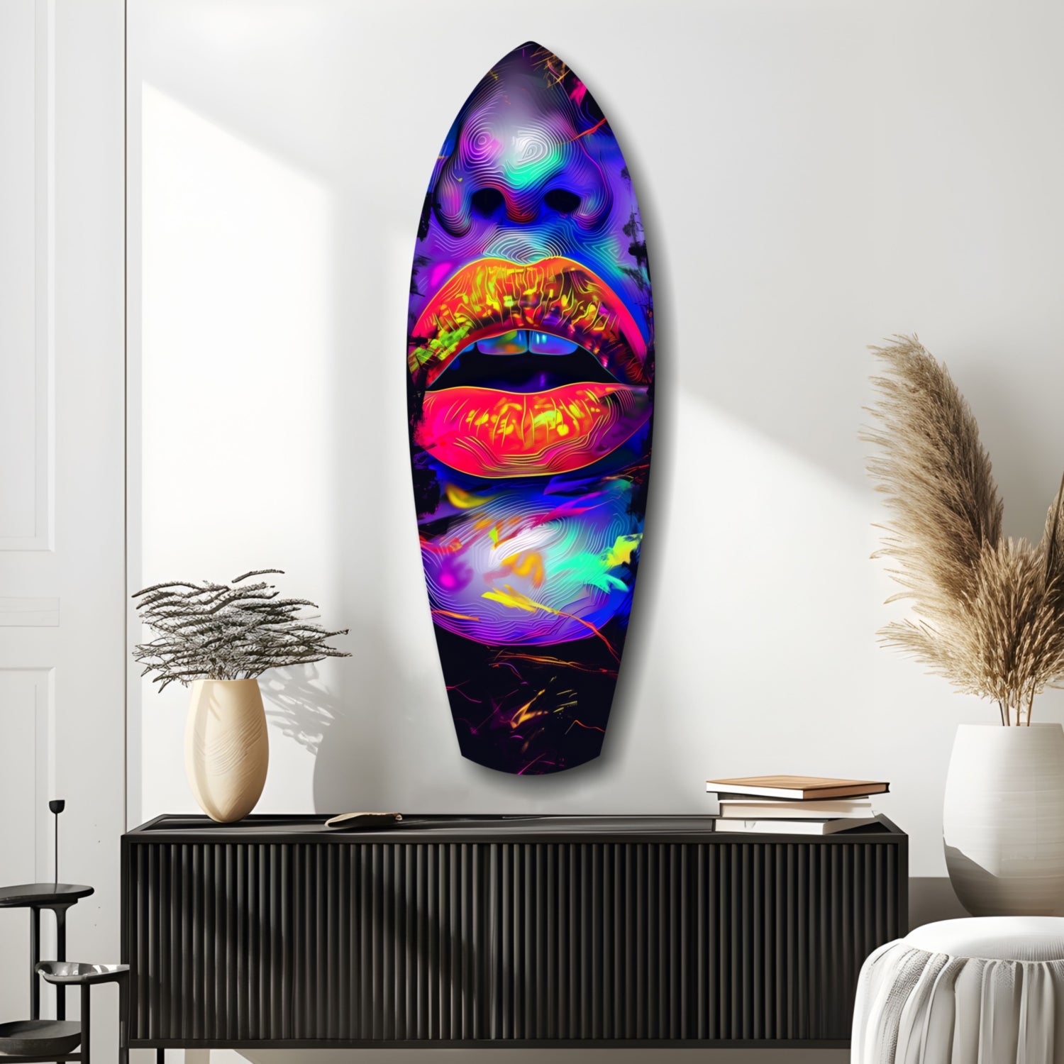 Colorful Lips V18 Glass Wall Art.