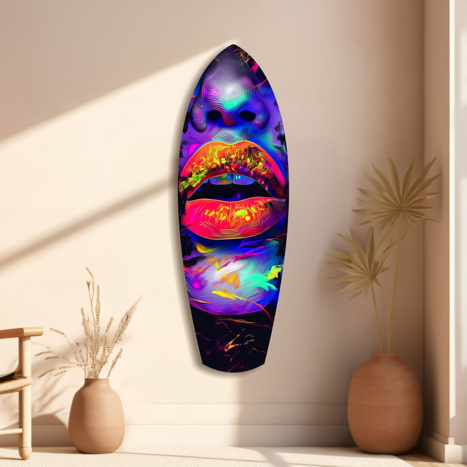 Colorful Lips V18 Glass Wall Art.