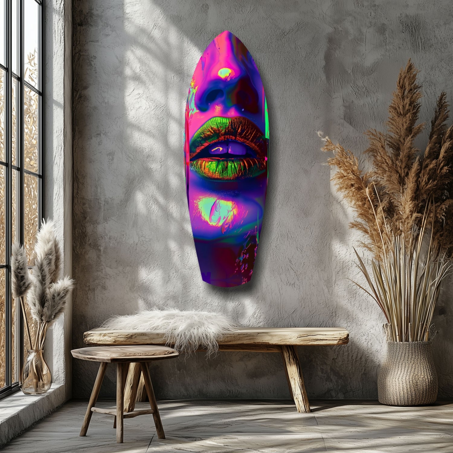 Colorful Lips V19 Glass Wall Art.