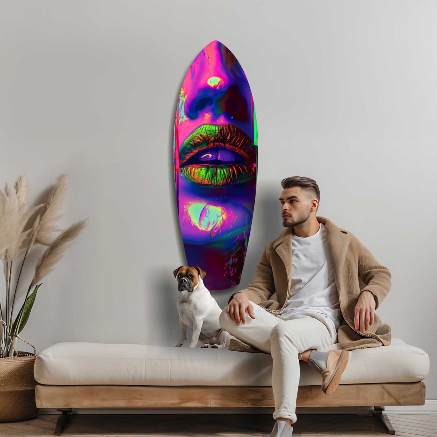 Colorful Lips V19 Glass Wall Art.