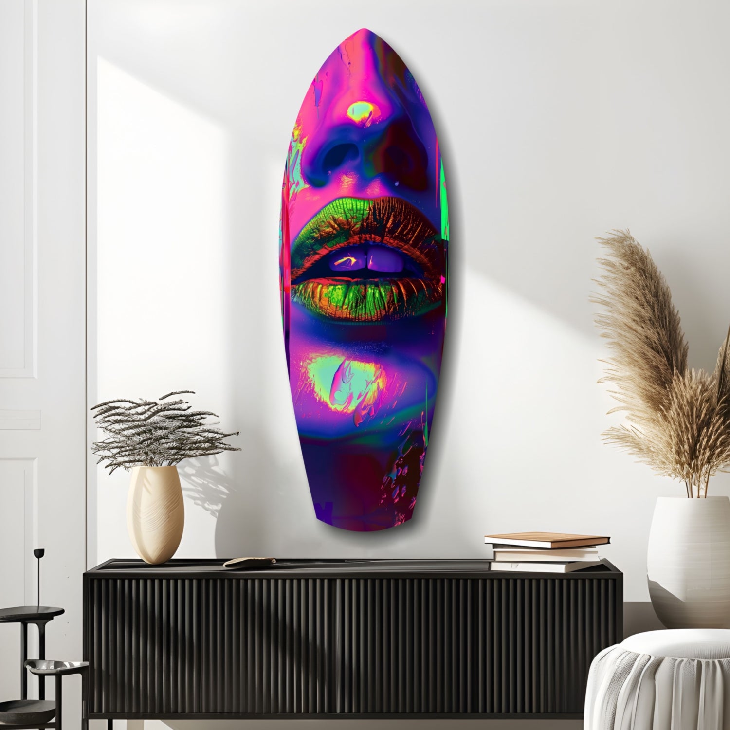 Colorful Lips V19 Glass Wall Art.