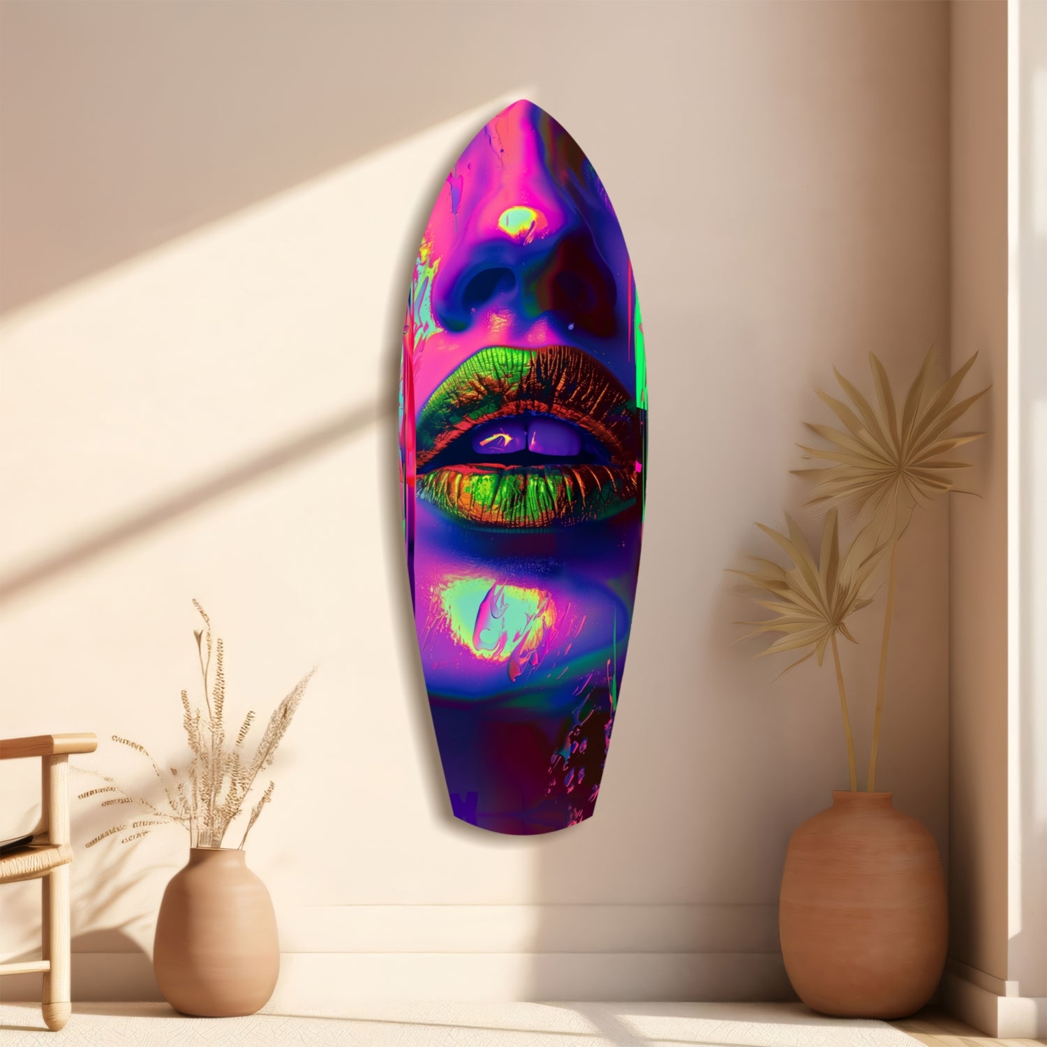Colorful Lips V19 Glass Wall Art.