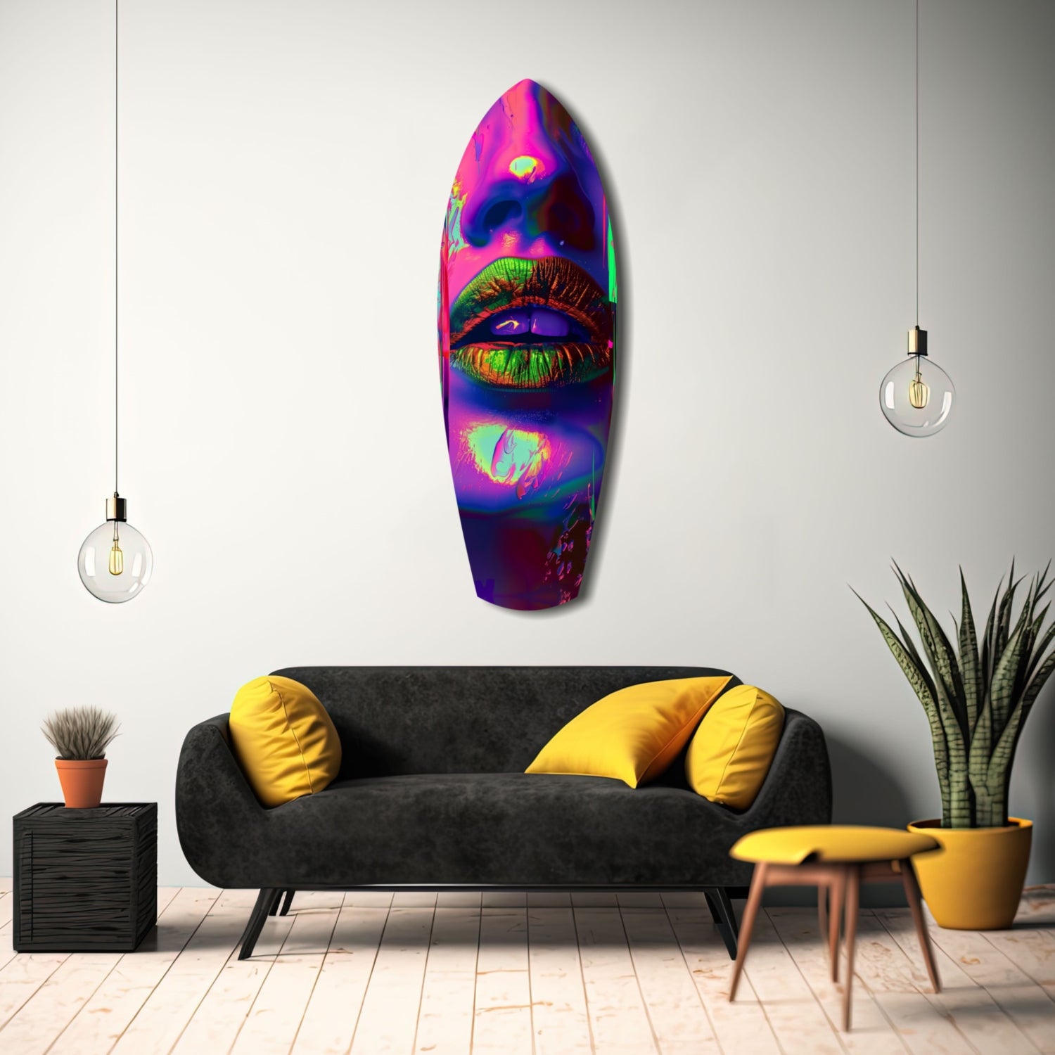 Colorful Lips V19 Glass Wall Art.