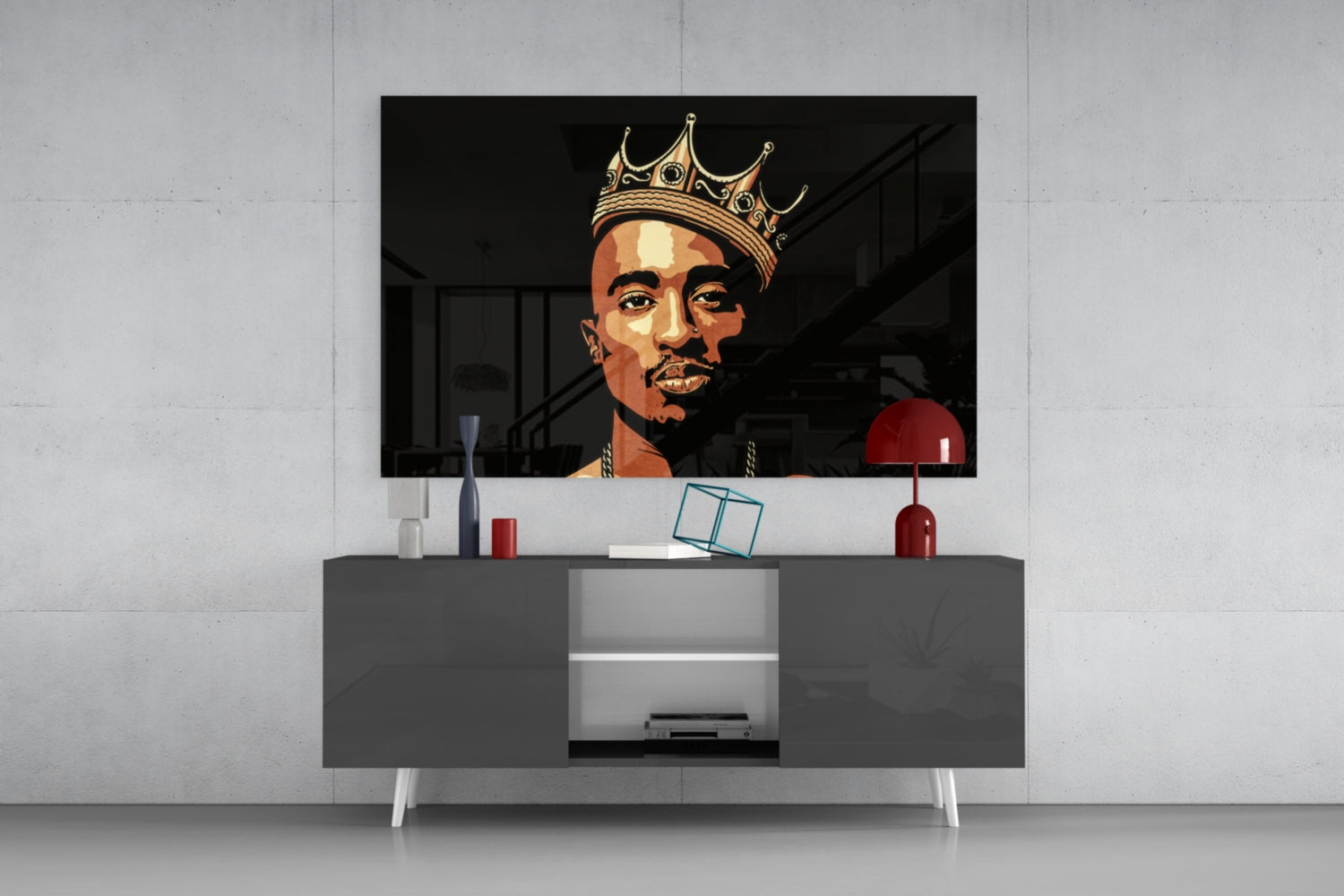 Tupac Shakur Glass Wall Art.