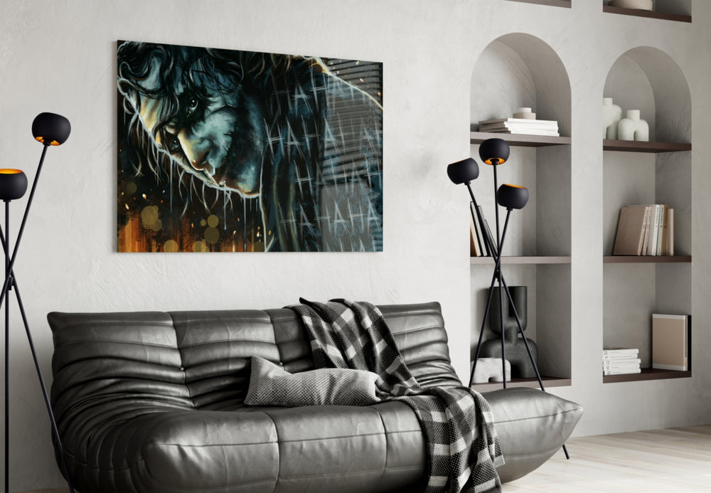 DC glass print bringing Dark-Knight edge to a teen's bedroom