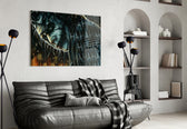 DC glass print bringing Dark-Knight edge to a teen's bedroom