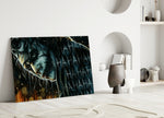 Heath Ledger Joker artwork styled in a creative loft interior