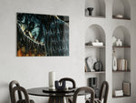DC yatay panel against a moody dark-painted accent wall