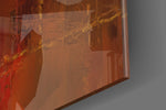 Joker Scarlet Grunge glass wall art catching light to reveal its painted grunge