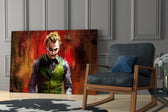 Cinematic artwork in a moody bedroom interior