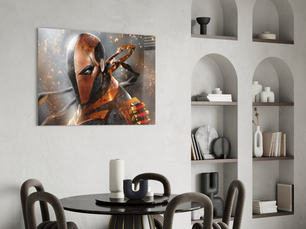 DC yatay panel against a moody dark-painted accent wall