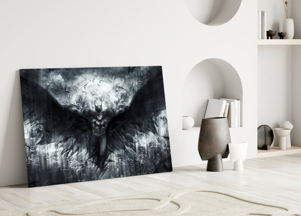 Batman Wings artwork styled in a creative loft interior
