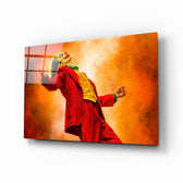 Joker Laugh glass wall art in a modern home cinema