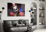 DC glass print bringing Joker-anarchy edge to a teen's bedroom