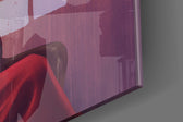 Cinematic artwork in a moody bedroom interior