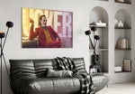 Joker Typography artwork styled in a creative loft interior