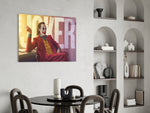 DC glass print bringing Joker-cinema edge to a teen's bedroom