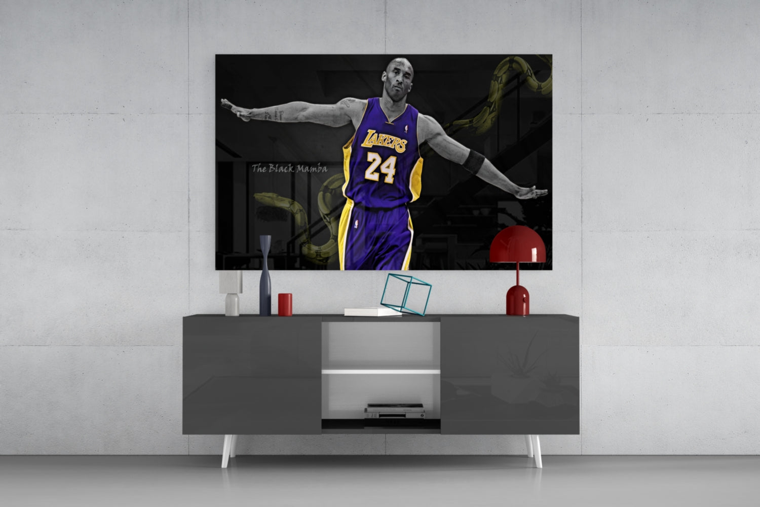 Kobe Bryant Glass Wall Art.
