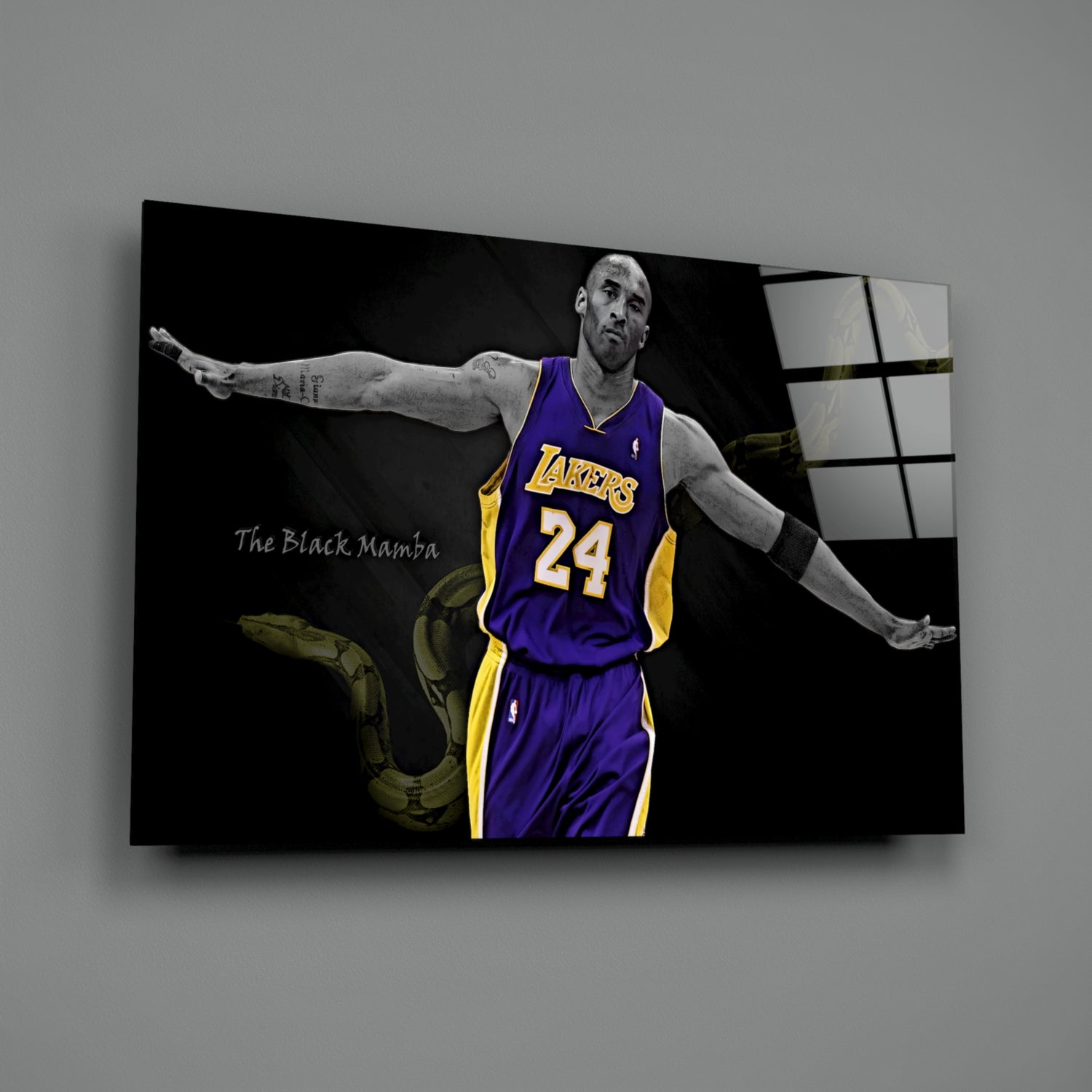 Kobe Bryant Glass Wall Art.