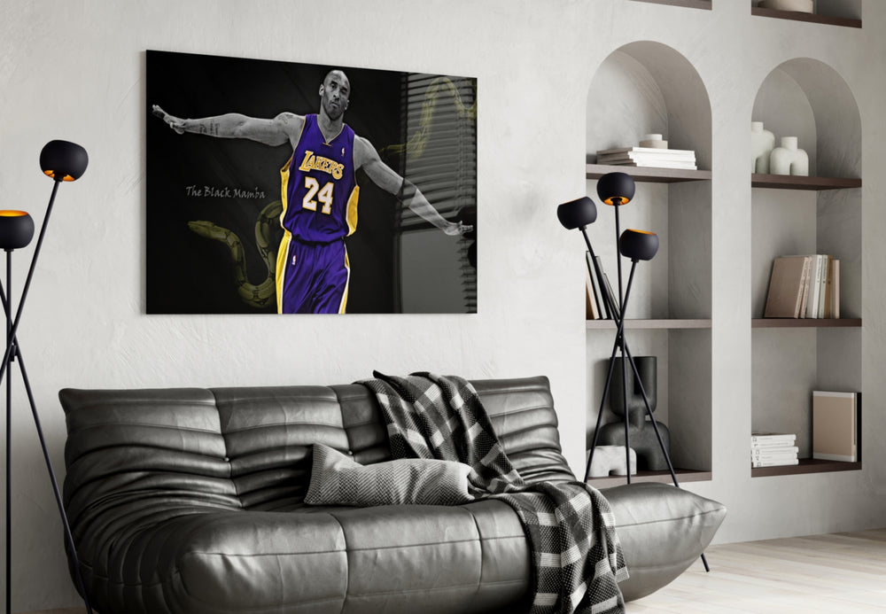 NBA glass print bringing Mamba edge to a home gym