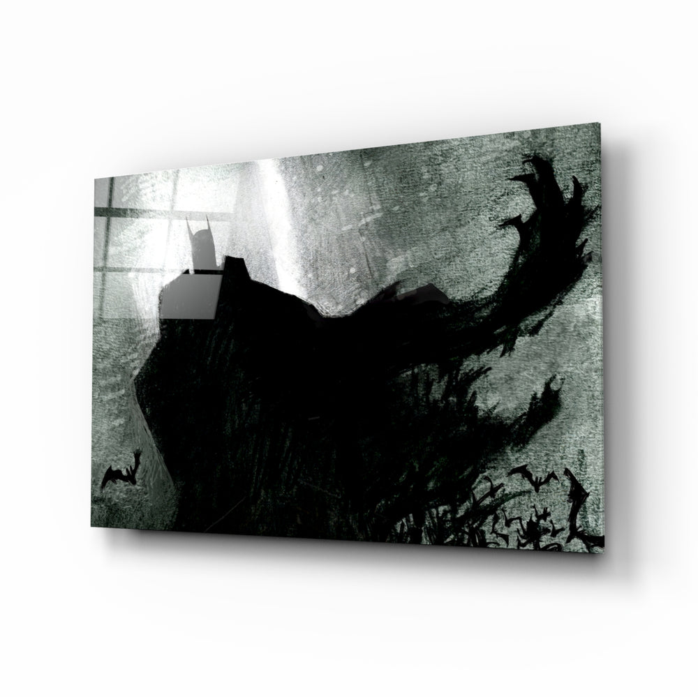DC tribute panel anchoring a designer office wall