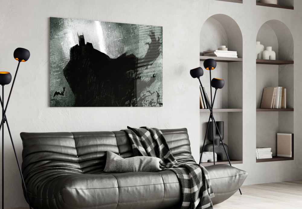DC glass print bringing sketch edge to a teen's bedroom