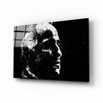 Godfather glass wall art in a modern home cinema