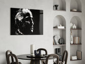Mafia glass print bringing classic-film edge to a designer office