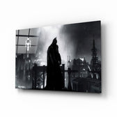 DC noir tribute panel anchoring a man cave wall