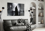 DC glass print bringing noir edge to a teen's bedroom