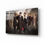 Period-drama tribute panel anchoring a man cave wall