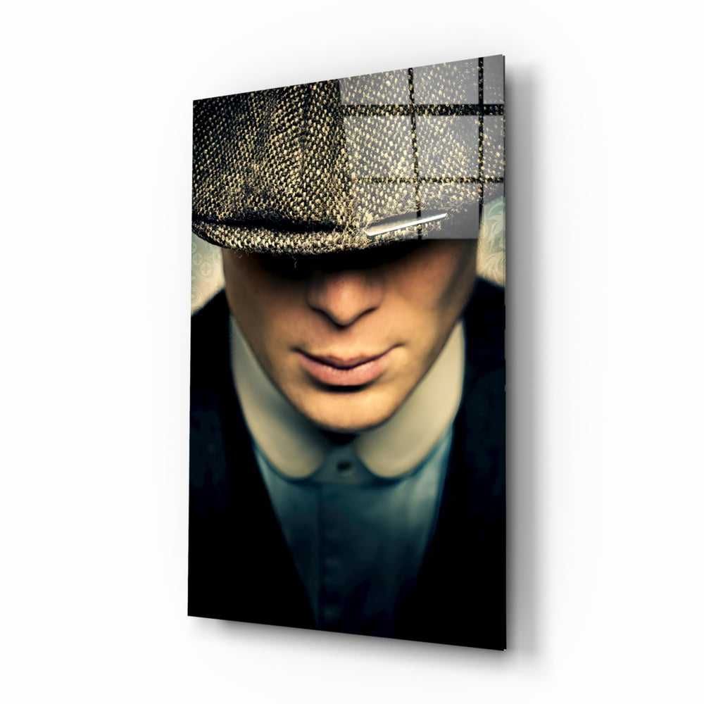 Period-drama tribute panel anchoring a man cave wall