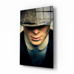Period-drama tribute panel anchoring a man cave wall