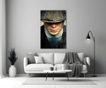 Tommy Shelby artwork styled in a creative loft interior
