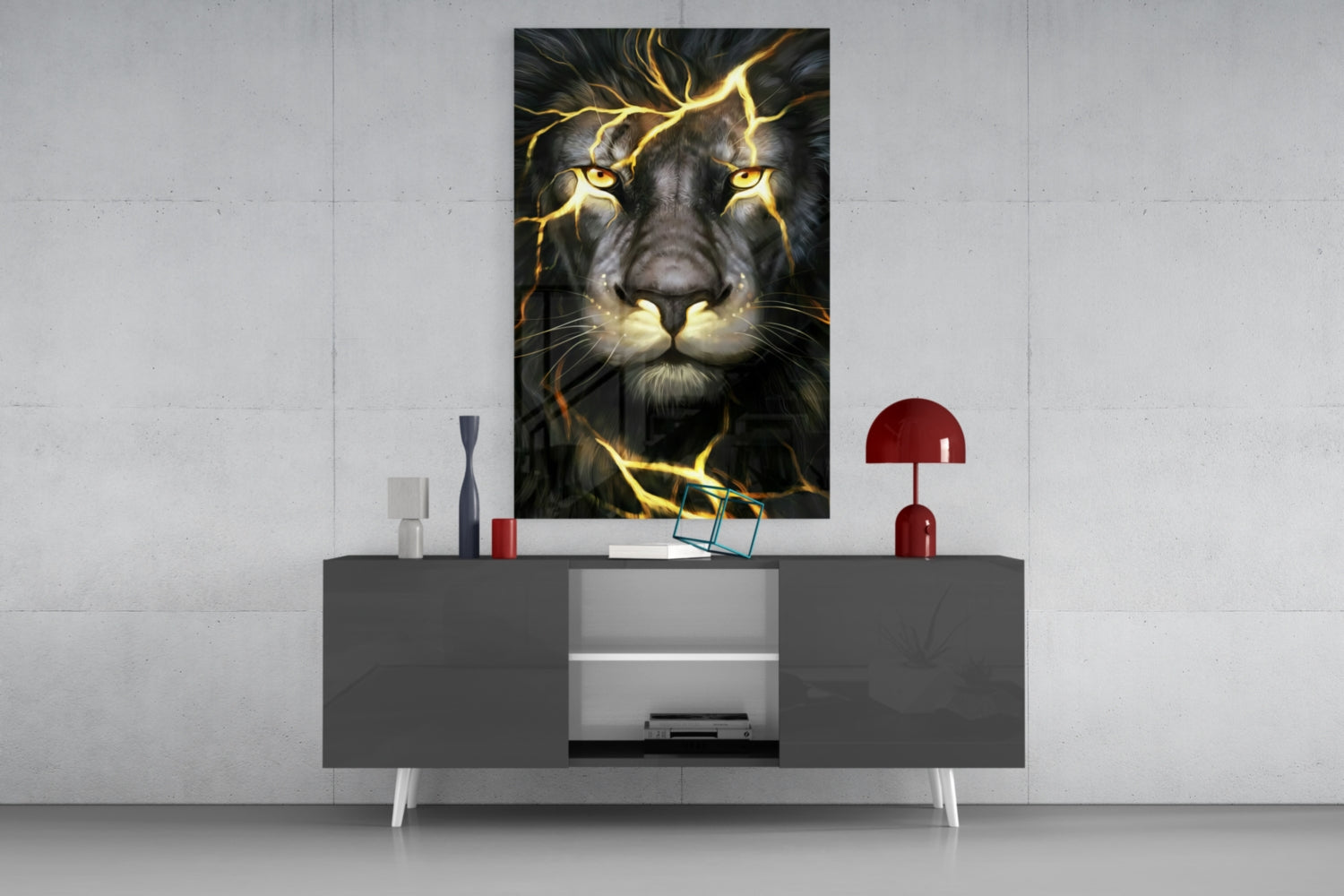 Lion Glass Wall Art.