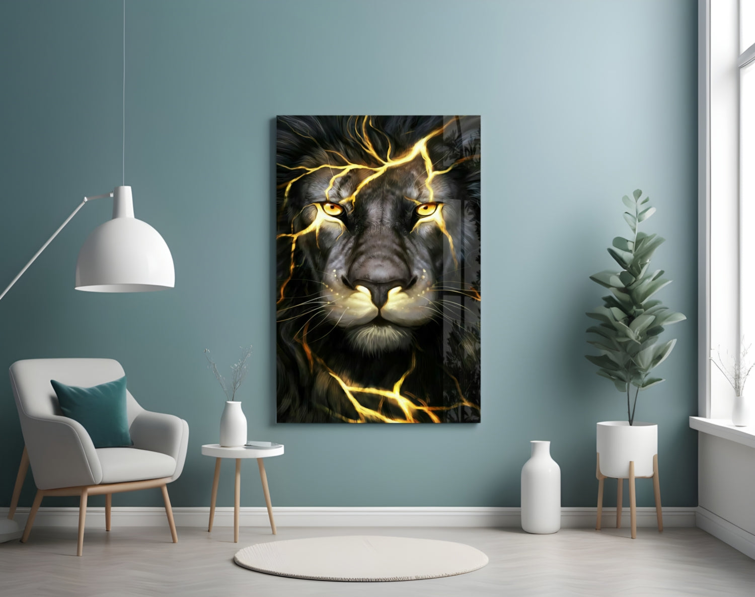 Lion Glass Wall Art.