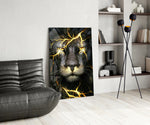 Wildlife panel against a moody dark-painted accent wall