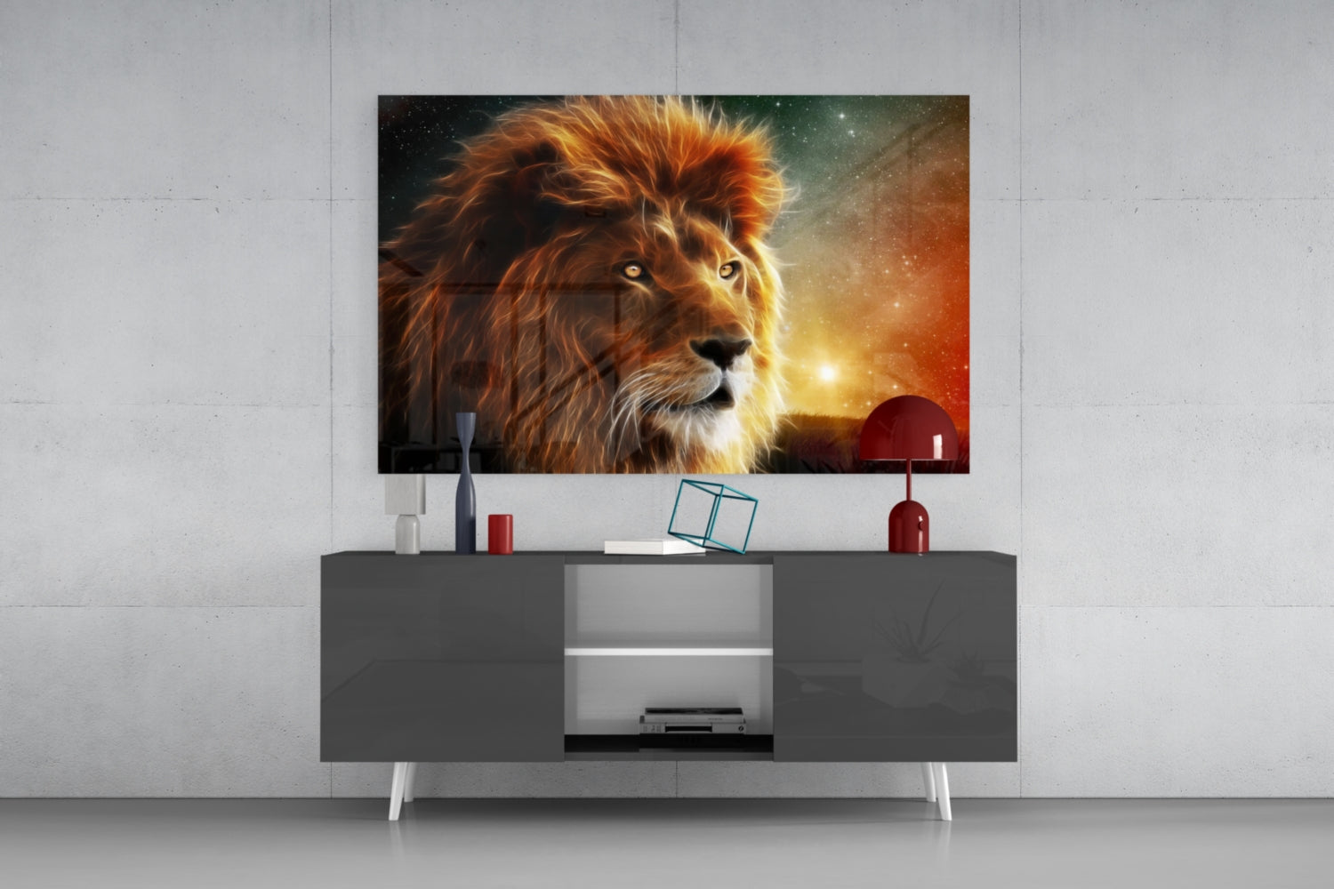 Lion Glass Wall Art.
