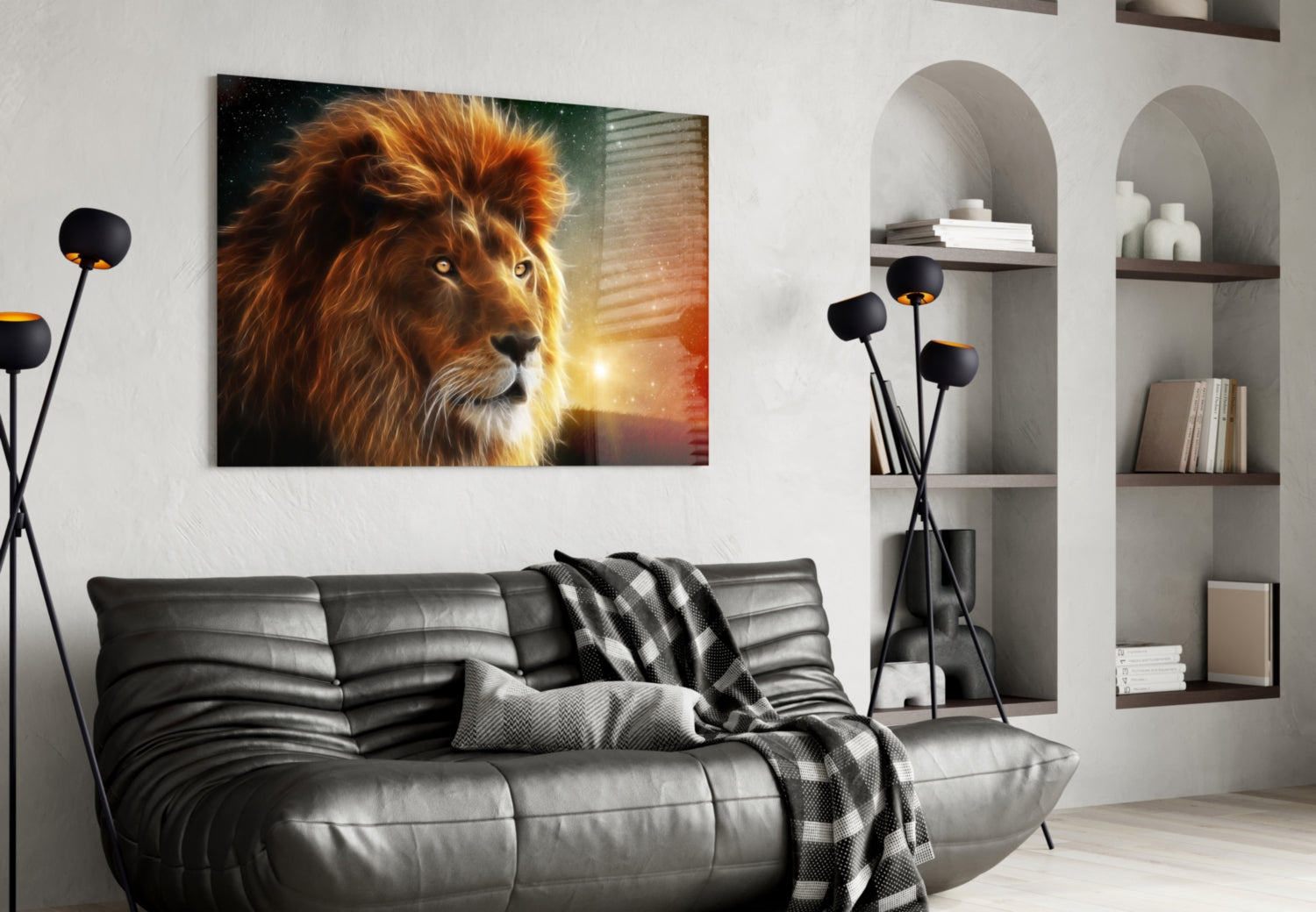 Lion Glass Wall Art.