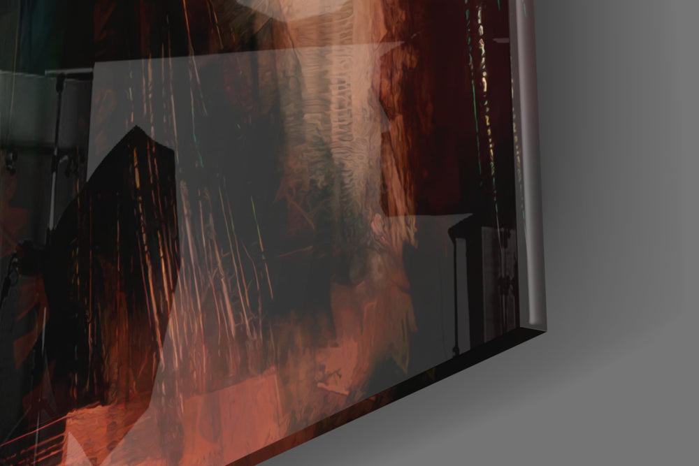Peaky Blinders Tommy Shelby Walk glass wall art catching light to reveal its painted grunge