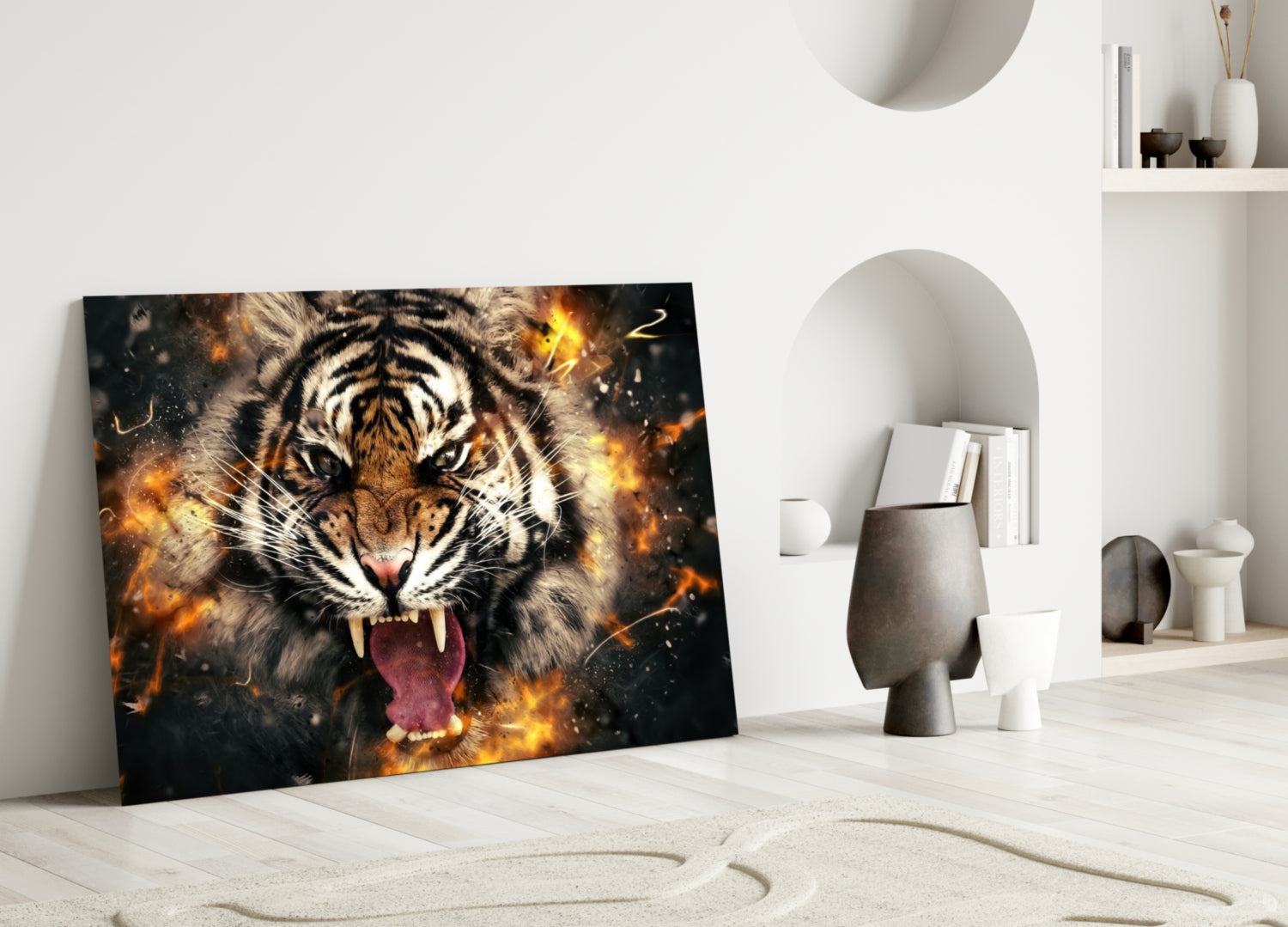 Anger of a Tiger Glass Wall Art.