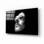 Cult-cinema tribute panel anchoring a man cave wall