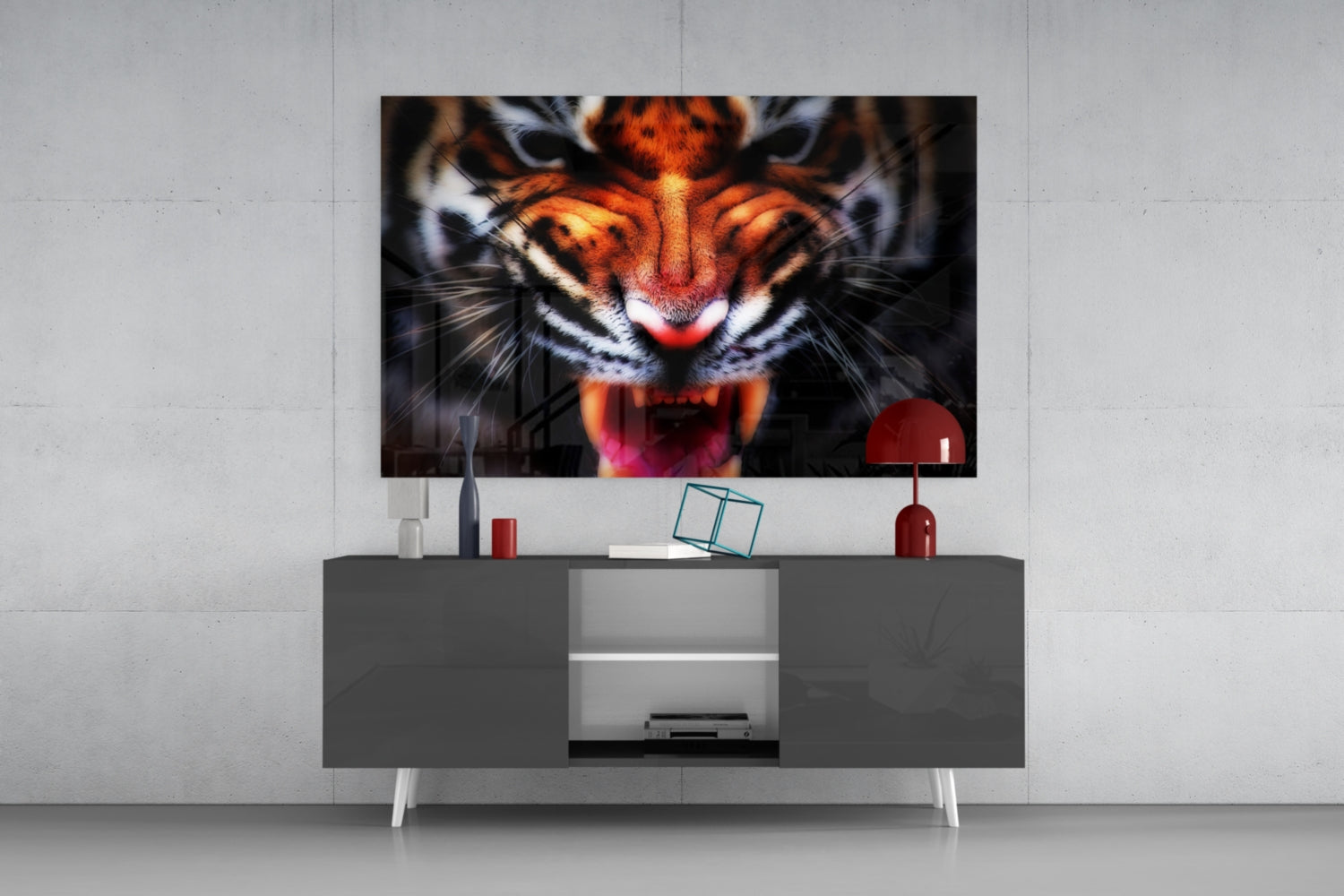 Anger of a Tiger Glass Wall Art.