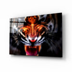 Wildlife portrait panel anchoring a man cave wall