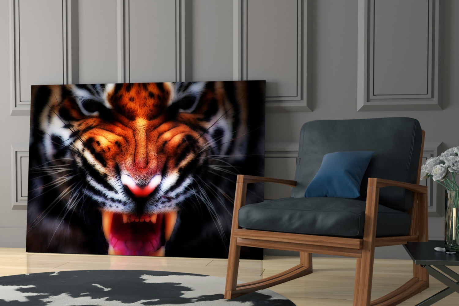Anger of a Tiger Glass Wall Art.