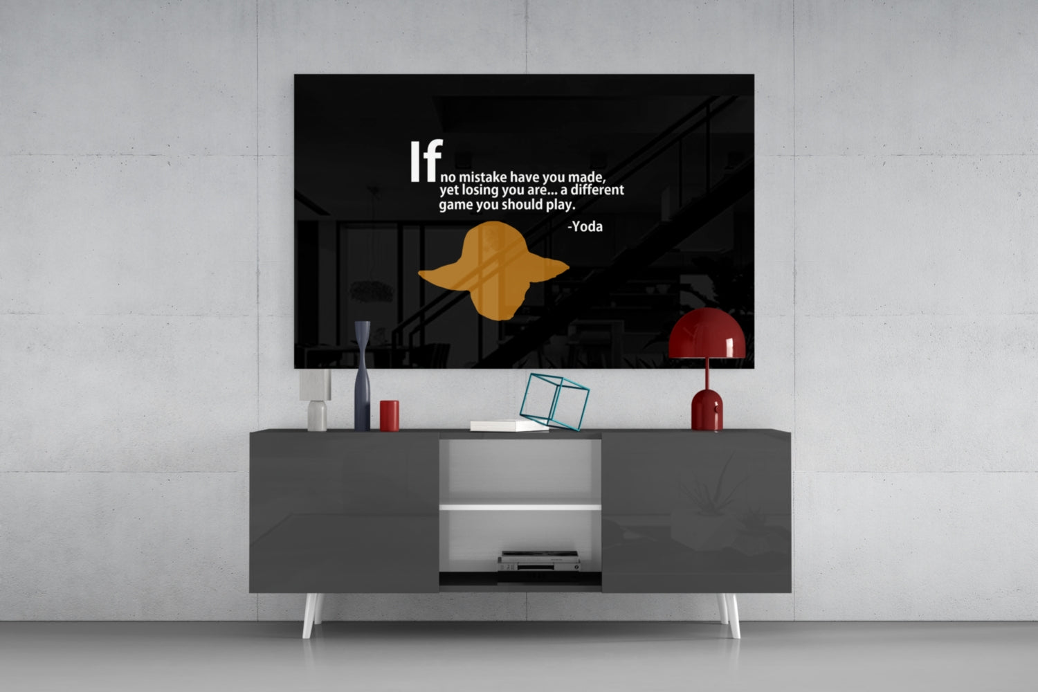 Words of Yoda Glass Wall Art.