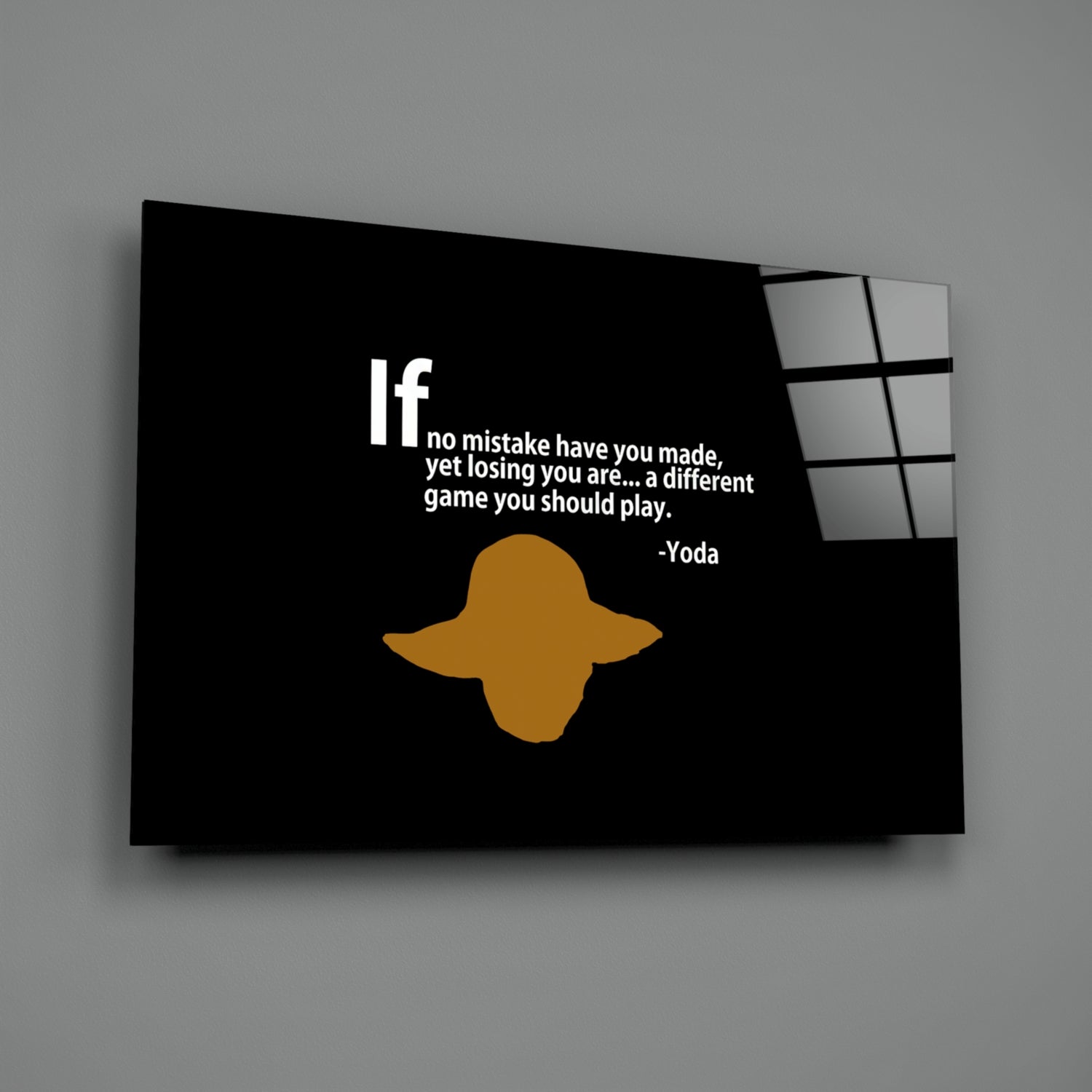 Words of Yoda Glass Wall Art.