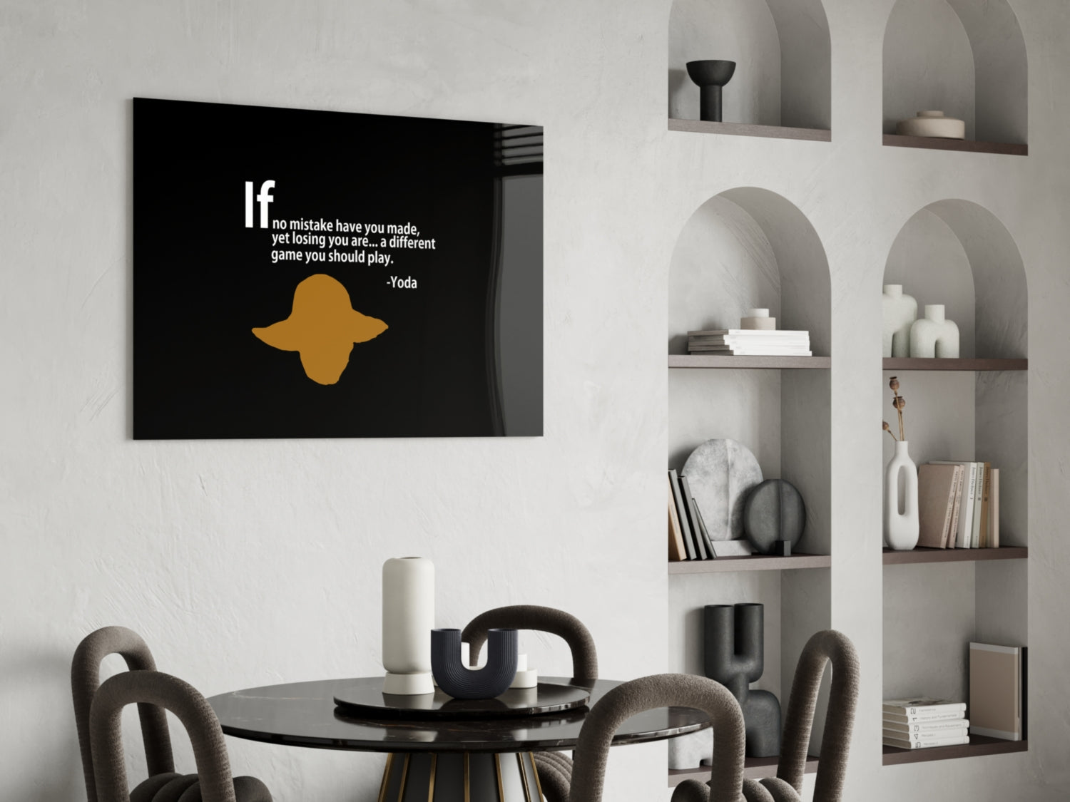 Words of Yoda Glass Wall Art.